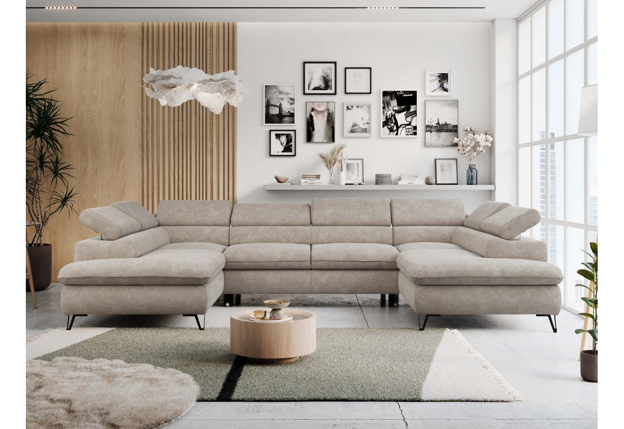 Narożnik PEDRO U - uniwersalny - beżowy, struktura