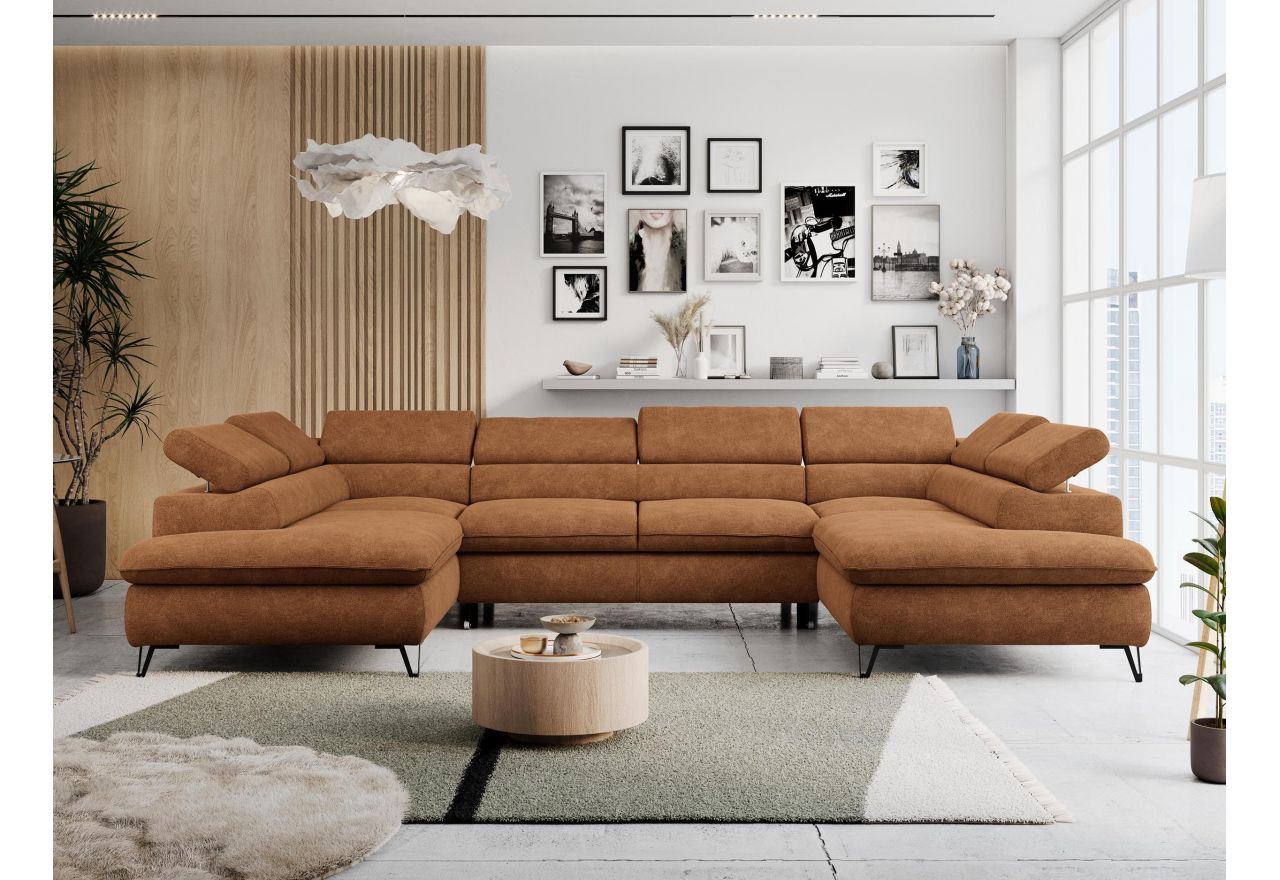 Narożnik PEDRO U - uniwersalny - pomarańczowy, struktura