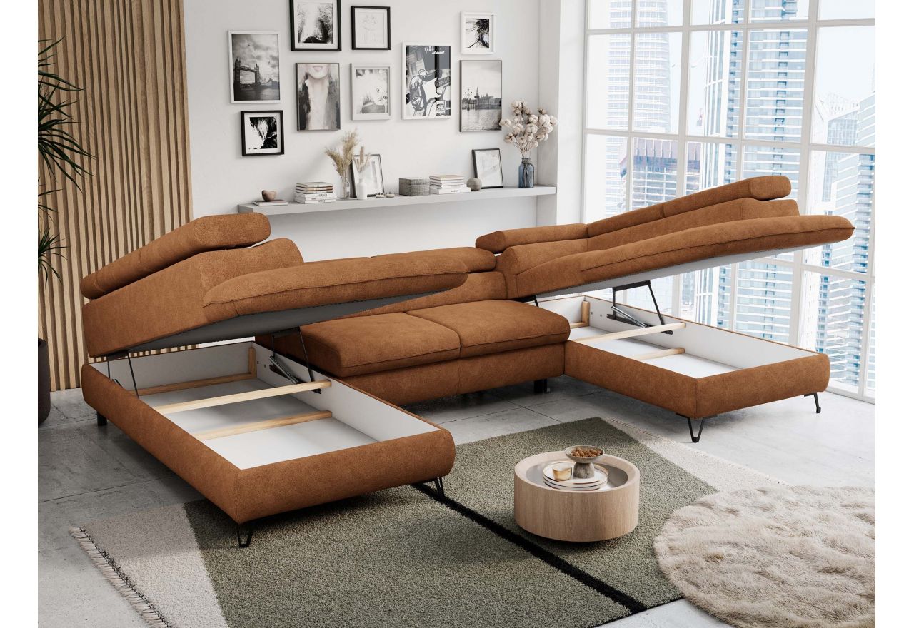 Narożnik PEDRO U - uniwersalny - pomarańczowy, struktura