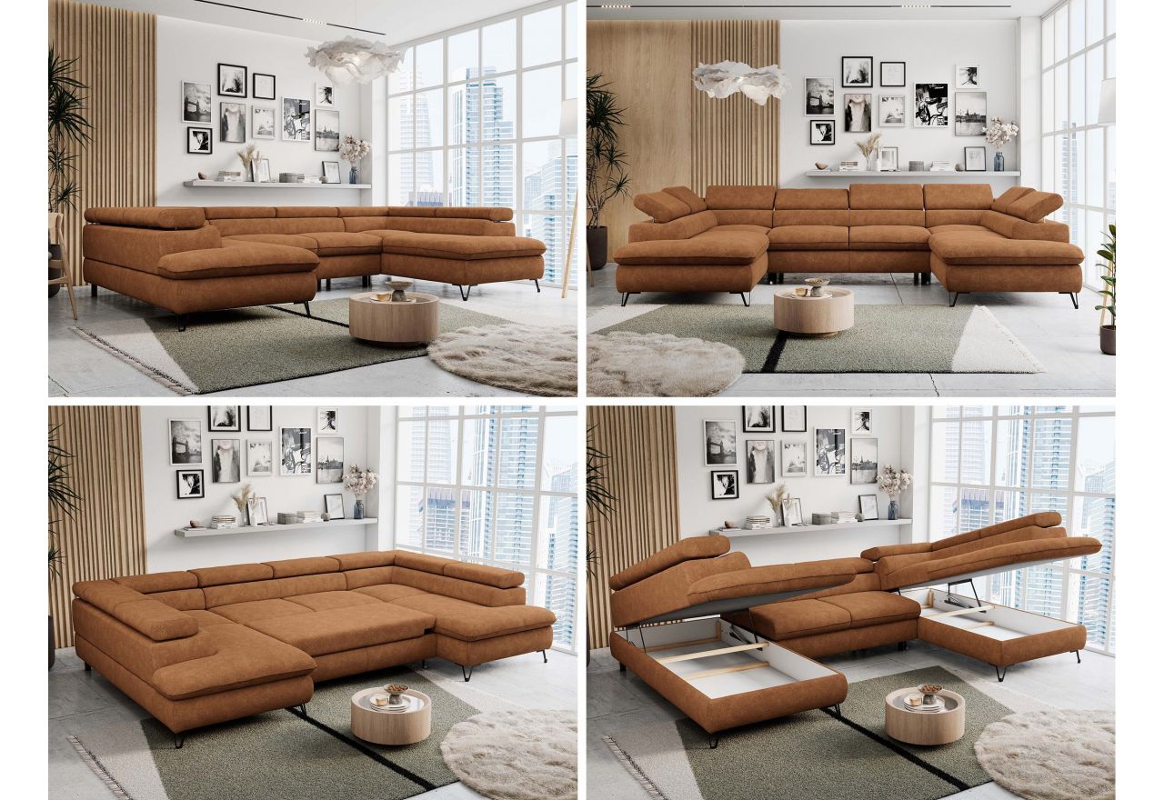 Narożnik PEDRO U - uniwersalny - pomarańczowy, struktura