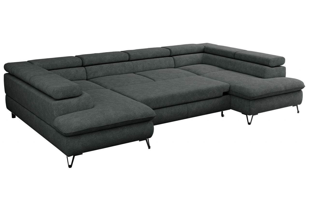 Narożnik PEDRO U - uniwersalny - ciemnoszary, struktura