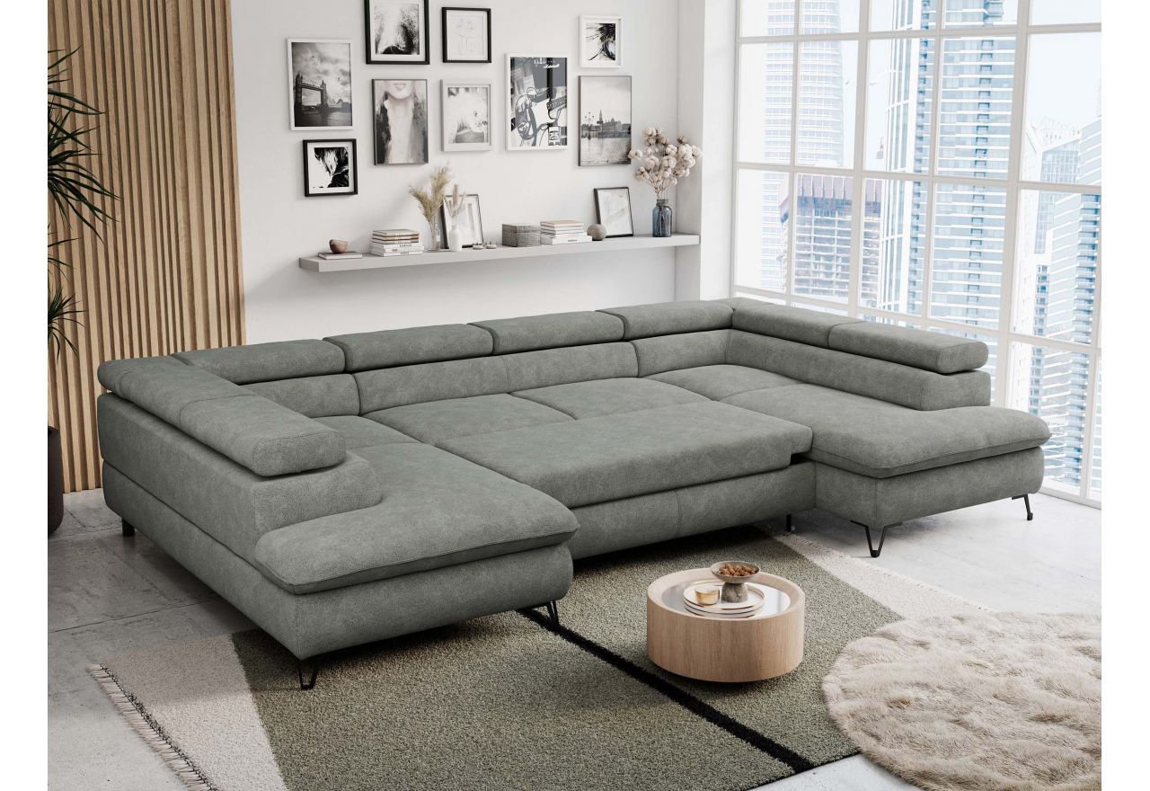 Narożnik PEDRO U - uniwersalny - szary, struktura