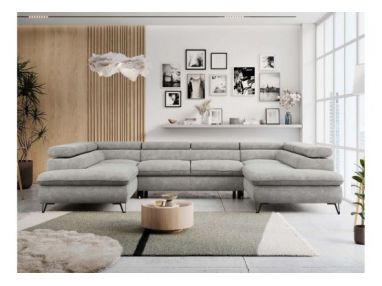 Narożnik PEDRO U - uniwersalny - jasnoszary, struktura