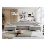 Narożnik PEDRO U - uniwersalny - jasnoszary, struktura