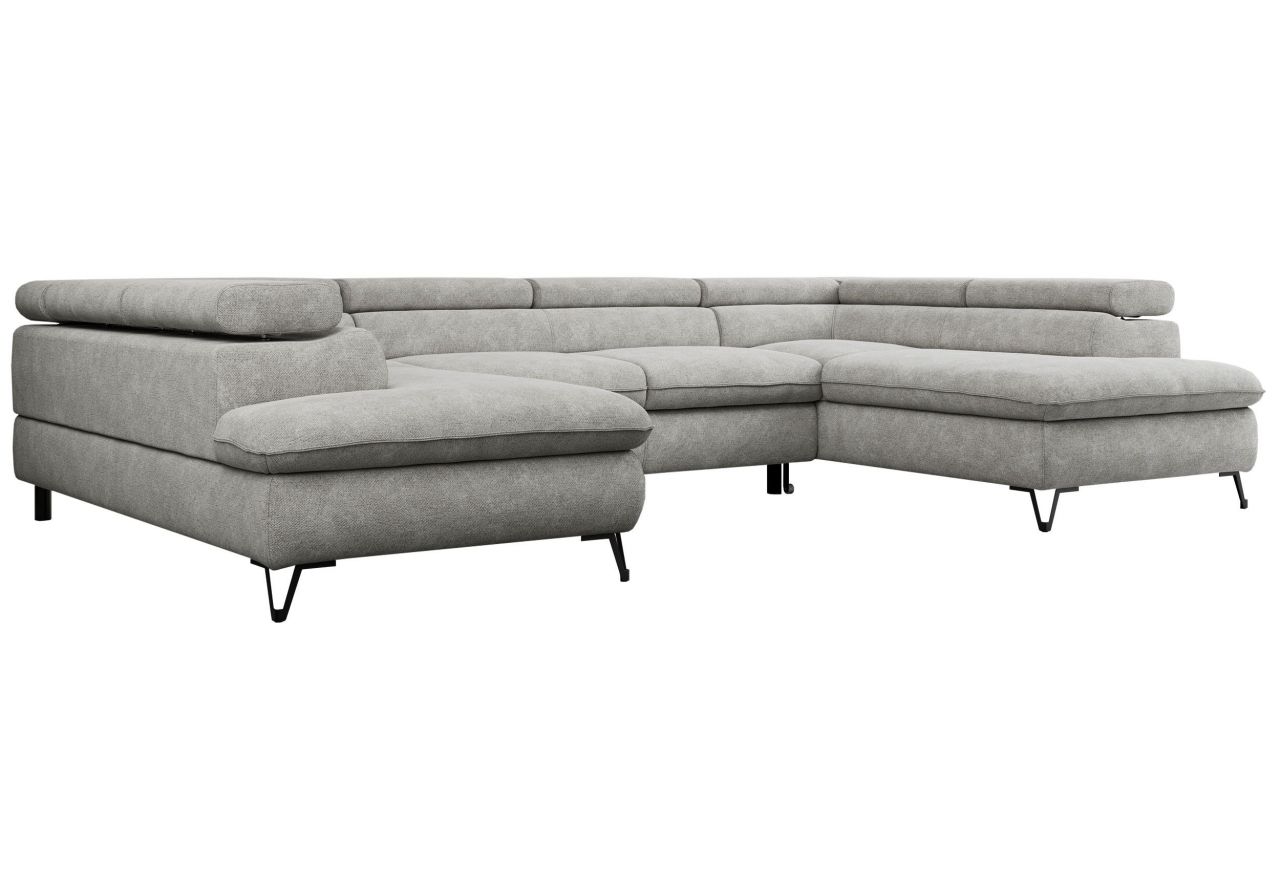 Narożnik PEDRO U - uniwersalny - jasnoszary, struktura