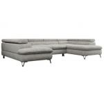 Narożnik PEDRO U - uniwersalny - jasnoszary, struktura