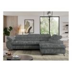 Narożnik PEDRO L - strona prawa - szary, sztruks