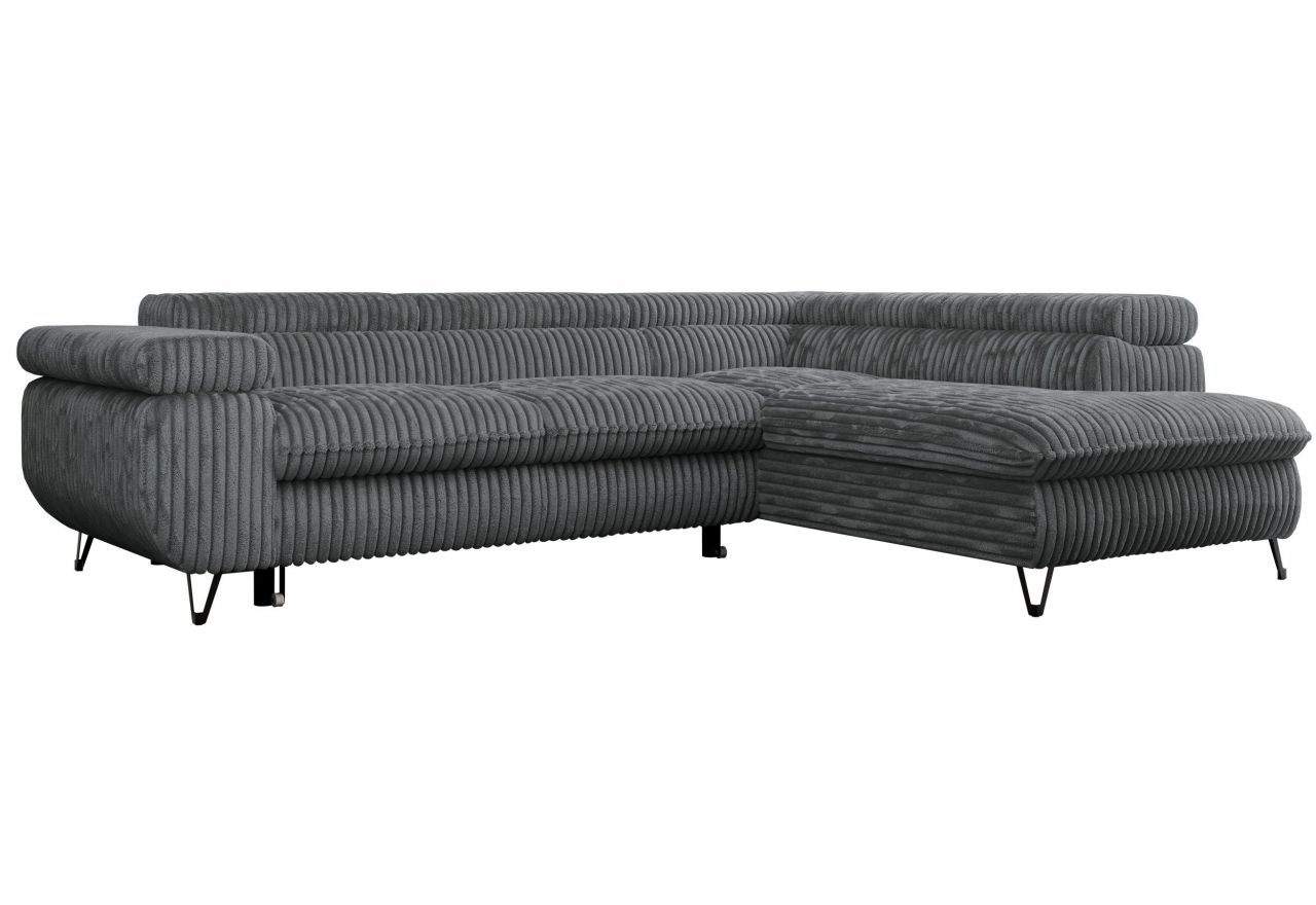 Narożnik PEDRO L - strona prawa - szary, sztruks