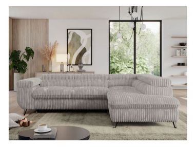 Narożnik PEDRO L - strona prawa - jasnoszary, sztruks