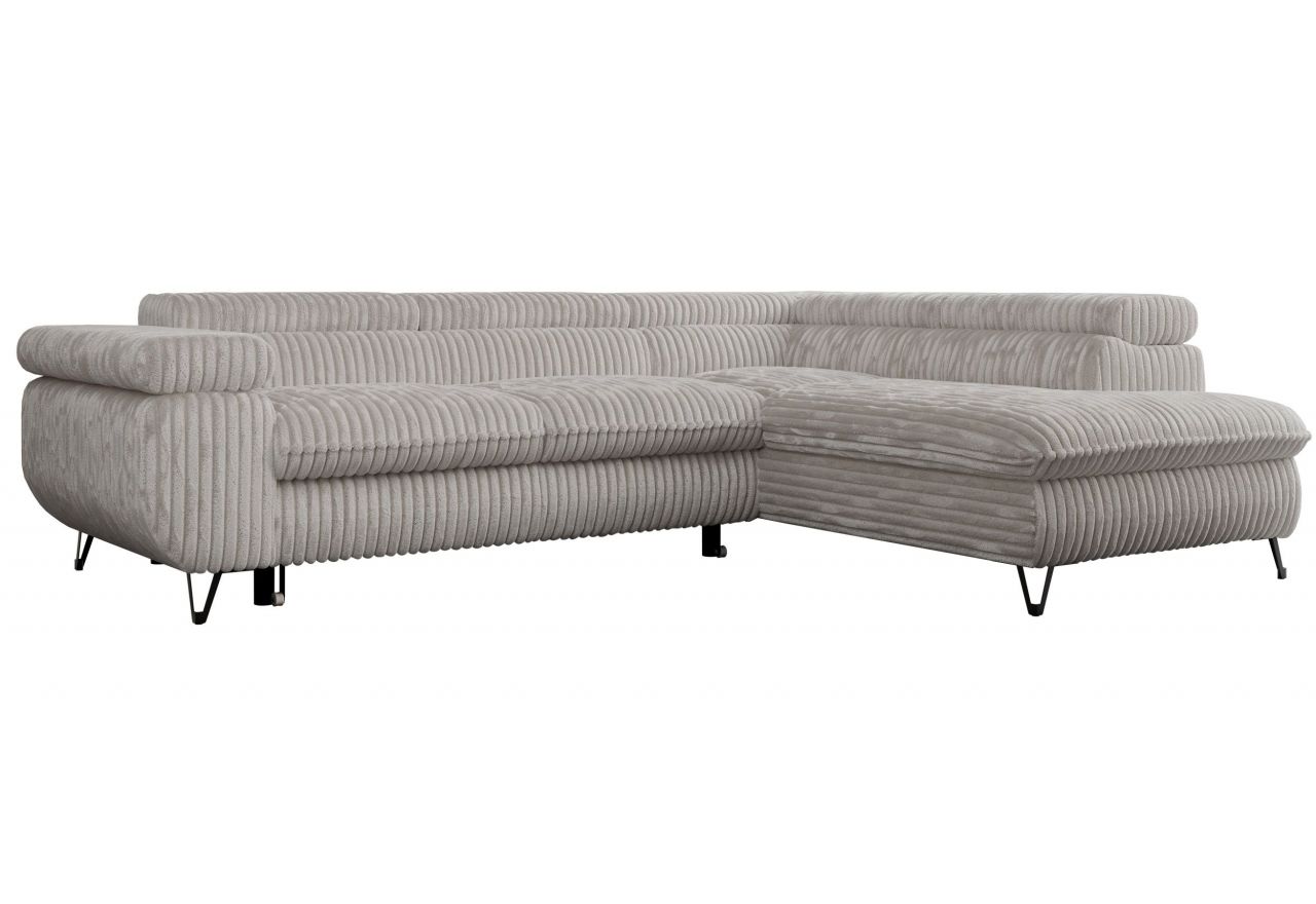 Narożnik PEDRO L - strona prawa - jasnoszary, sztruks