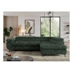 Narożnik PEDRO L - strona prawa - ciemnozielony, sztruks