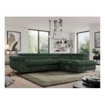 Narożnik PEDRO L - strona prawa - ciemnozielony, sztruks