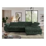 Narożnik PEDRO L - strona prawa - ciemnozielony, sztruks