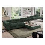 Narożnik PEDRO L - strona prawa - ciemnozielony, sztruks