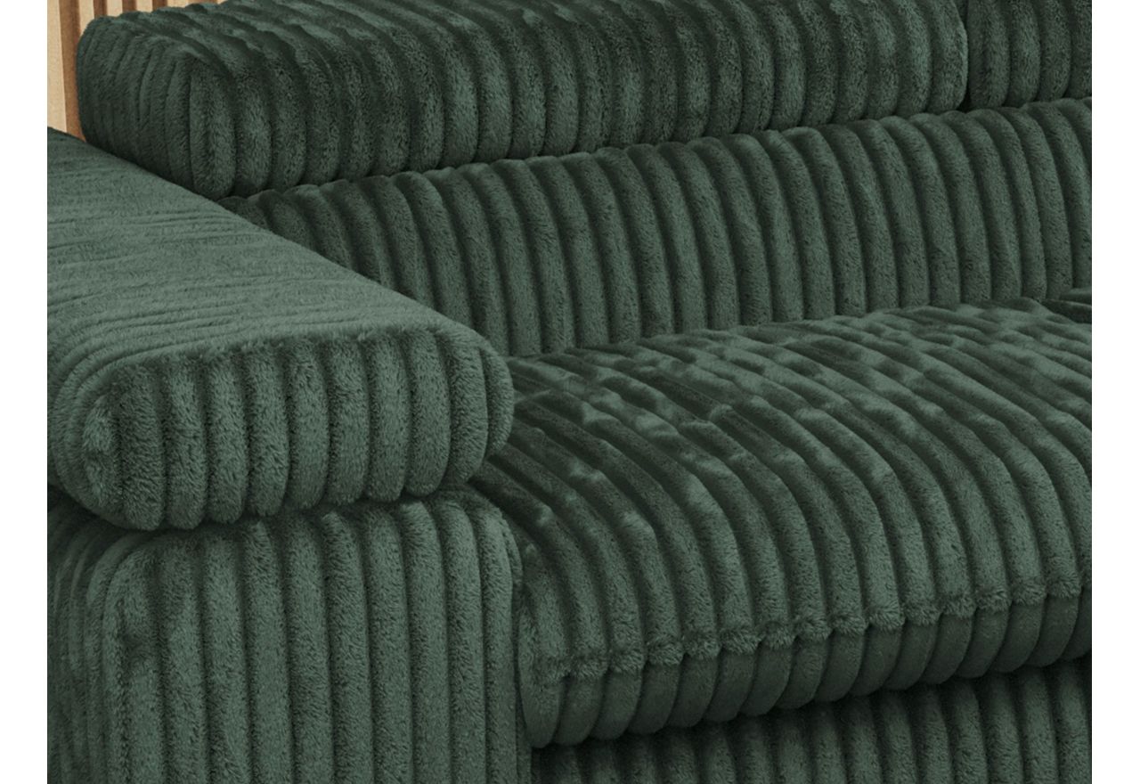 Narożnik PEDRO L - strona prawa - ciemnozielony, sztruks