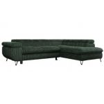 Narożnik PEDRO L - strona prawa - ciemnozielony, sztruks