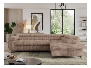 Narożnik PEDRO L - strona prawa - brązowy, sztruks