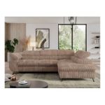 Narożnik PEDRO L - strona prawa - brązowy, sztruks