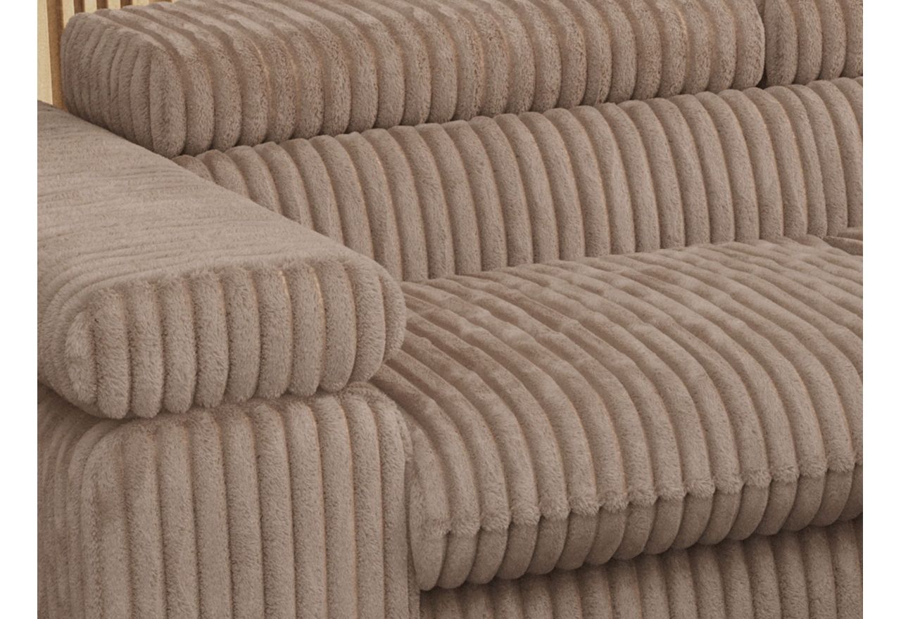 Narożnik PEDRO L - strona prawa - brązowy, sztruks