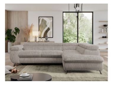 Narożnik PEDRO L - strona prawa - jasnobrązowy, sztruks