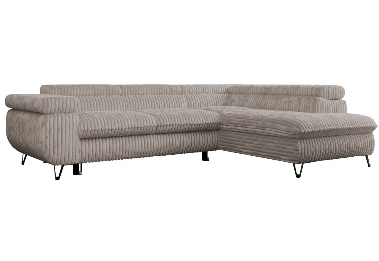 Narożnik PEDRO L - strona prawa - jasnobrązowy, sztruks