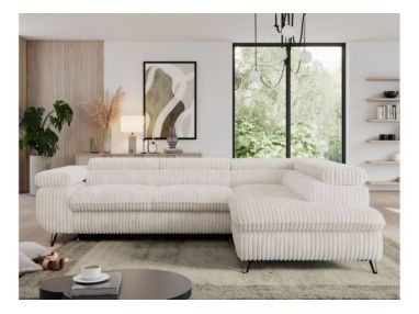 Narożnik PEDRO L - strona prawa - beżowy, sztruks