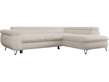 Narożnik PEDRO L - strona prawa - beżowy, sztruks