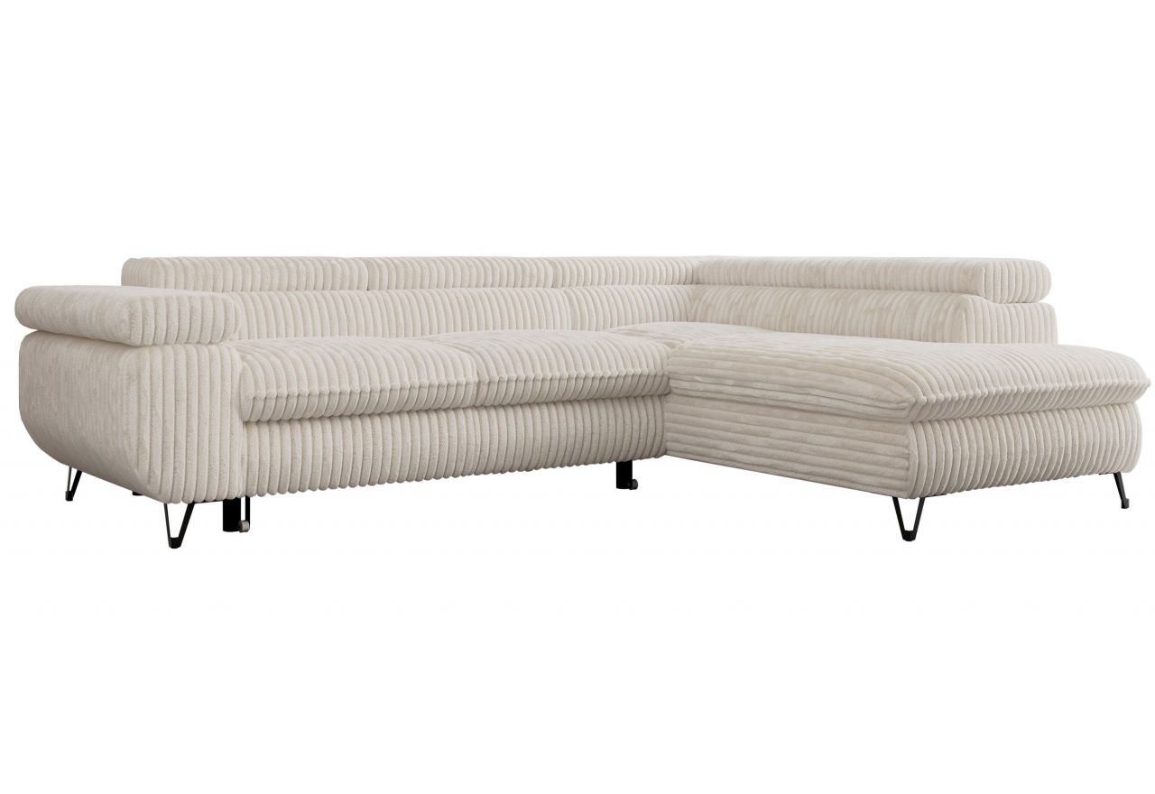 Narożnik PEDRO L - strona prawa - beżowy, sztruks