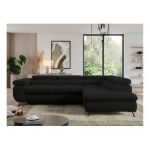 Narożnik PEDRO L - strona prawa - czarny, boucle