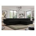 Narożnik PEDRO L - strona prawa - czarny, boucle