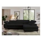 Narożnik PEDRO L - strona prawa - czarny, boucle