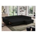 Narożnik PEDRO L - strona prawa - czarny, boucle