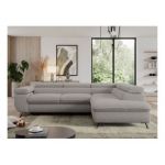 Narożnik PEDRO L - strona prawa - jasnoszary, boucle