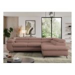 Narożnik PEDRO L - strona prawa - różowy, boucle