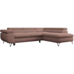 Narożnik PEDRO L - strona prawa - różowy, boucle