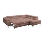 Narożnik PEDRO L - strona prawa - różowy, boucle