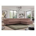 Narożnik PEDRO L - strona prawa - różowy, boucle