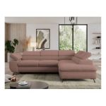 Narożnik PEDRO L - strona prawa - różowy, boucle