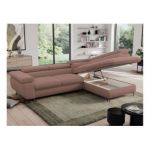 Narożnik PEDRO L - strona prawa - różowy, boucle