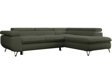 Narożnik PEDRO L - strona prawa - ciemnozielony, boucle