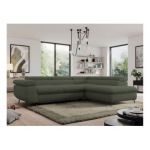 Narożnik PEDRO L - strona prawa - ciemnozielony, boucle