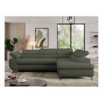 Narożnik PEDRO L - strona prawa - ciemnozielony, boucle