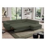 Narożnik PEDRO L - strona prawa - ciemnozielony, boucle