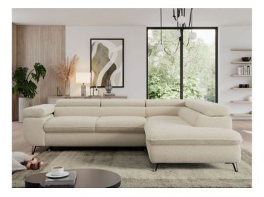 Narożnik PEDRO L - strona prawa - beżowy, boucle