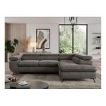 Narożnik PEDRO L - strona prawa - ciemnoszary, welwet