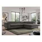 Narożnik PEDRO L - strona prawa - ciemnoszary, welwet