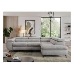 Narożnik PEDRO L - strona prawa - jasnoszary, welwet