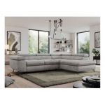 Narożnik PEDRO L - strona prawa - jasnoszary, welwet