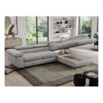 Narożnik PEDRO L - strona prawa - jasnoszary, welwet