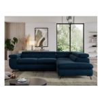Narożnik PEDRO L - strona prawa - ciemnoniebieski, welwet